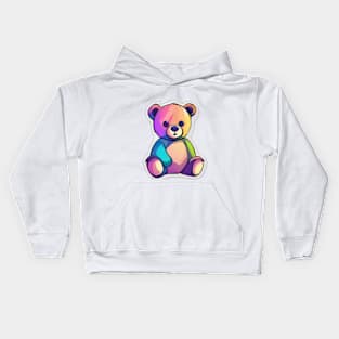 Colorful Teddy Bear Illustration No. 620 Kids Hoodie